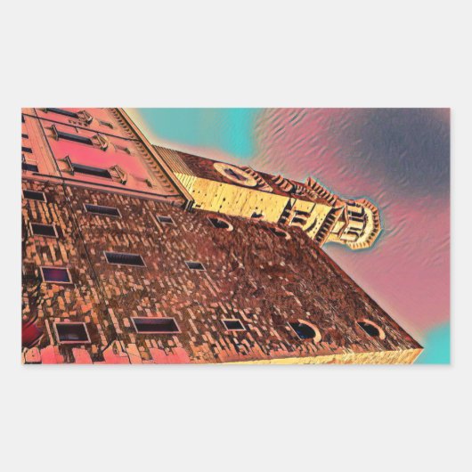 イタリア建築絵画の 長方形シール (正面)