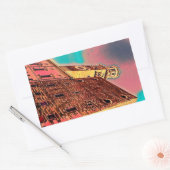 イタリア建築絵画の 長方形シール (封筒)