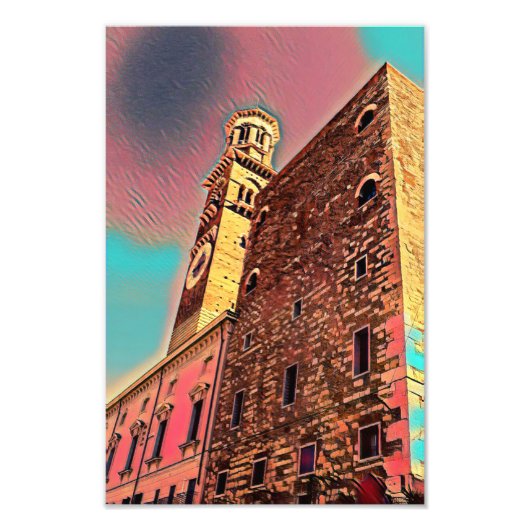 イタリア建絵画築 フォトプリント            (正面)