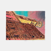 イタリア建絵画築 フリースブランケット (正面(横))