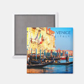 イタリア忙しのヴェネツィアにあるゴンドラ駅 マグネット (正面/裏面)