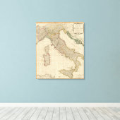 イタリア手彩色地図 キャンバスプリント (インサイチュ (ウッドフロア))