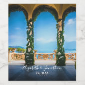 イタリア手文字のアーチ結婚本 ワインラベル (シングルラベル)