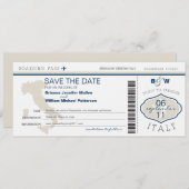 イタリア搭乗券の日付を保存 セーブザデート (正面/裏面)