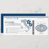 イタリア搭乗券結婚式招待状 招待状 (正面/裏面)