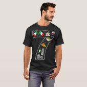 イタリア文化 7歳の誕生日おめでとう イタリア国旗 Tシャツ (正面フル)