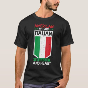 イタリア文化American By Law イタリアン By ハート Tシャツ
