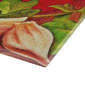 イタリア料理の食材 トマトとバジルのカット カッティングボード (角)