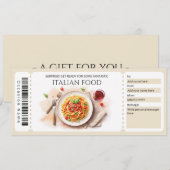 イタリア料理ギフト券 招待状 (正面/裏面)