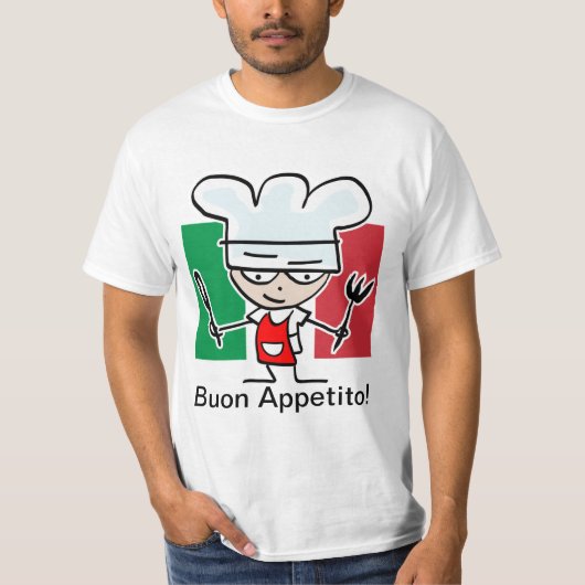 イタリア料理シェフのためのTシャツギフト Tシャツ (正面)