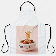 イタリア料理シェフの調理用エプロン「パスタ大好き！」