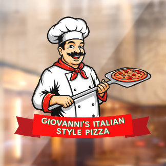 イタリア料理シェフスタイルピザプロモーションカスタマイズ ウィンドウサイン