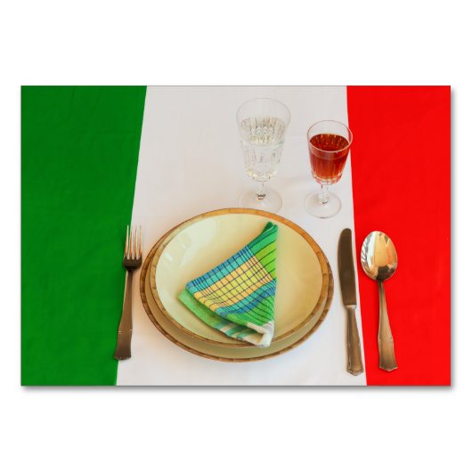 イタリア料理テーブルカード テーブルナンバー (正面)