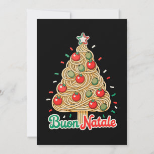 イタリア料理パスタ クリスマスツリー クリスマス 招待状
