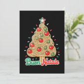 イタリア料理パスタ クリスマスツリー クリスマス 招待状 (スタンド正面)