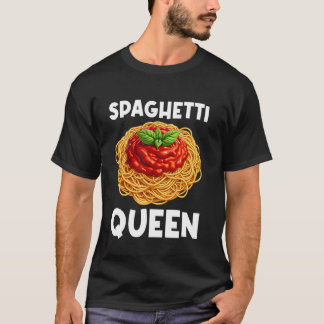 イタリア料理好きな女性・女子のためのクールなスパゲッティアート Tシャツ