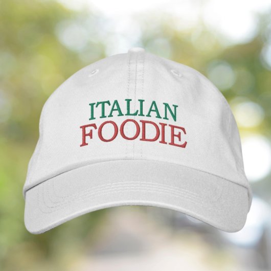 イタリア料理好きユーモア 刺繍入りキャップ