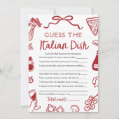 イタリア料理当てゲーム ブライダルシャワー 招待状 (正面)