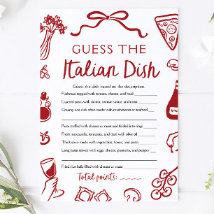 イタリア料理当てゲーム ブライダルシャワー 招待状