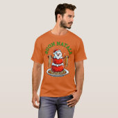 イタリア料理 クリスマス ミートボール スノーマン おもしろクリスマス Tシャツ (正面フル)