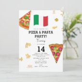 イタリア料理 ピザとパスタ作り 誕生日パーティー 招待状 (スタンド正面)