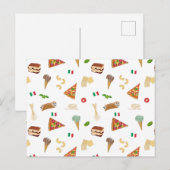 イタリア料理 ピザ パスタ ティラミス パターン シーズンポストカード (正面/裏面)