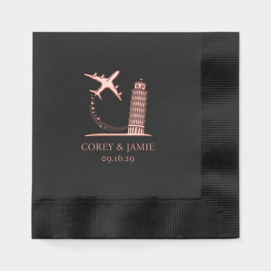 イタリア旅券 箔ナプキン (正面)