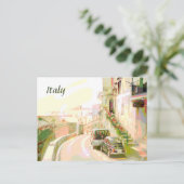 イタリア旅行のバック通りポスタースタイル ポストカード (スタンド正面)