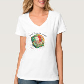 イタリア旅行の名所コラージュTシャツ | ローマ行き Tシャツ (正面)
