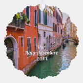 イタリア旅行の家族写真カスタムグッズ オーナメントカード (裏面)
