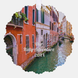 イタリア旅行の家族写真カスタムグッズ オーナメントカード