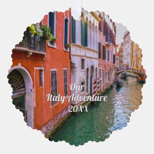 イタリア旅行の家族写真カスタムグッズ オーナメントカード (正面)