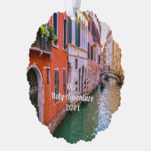 イタリア旅行の家族写真カスタムグッズ オーナメントカード (左)
