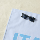 イタリア旅行アート、アマルフィ海岸名門私立校風の、ブルー ビーチタオル (インサイチュ)