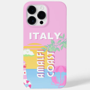 イタリア旅行アート、アマルフィ海岸、名門私立校風のピンク Case-Mate iPhone 14 PRO MAXケース