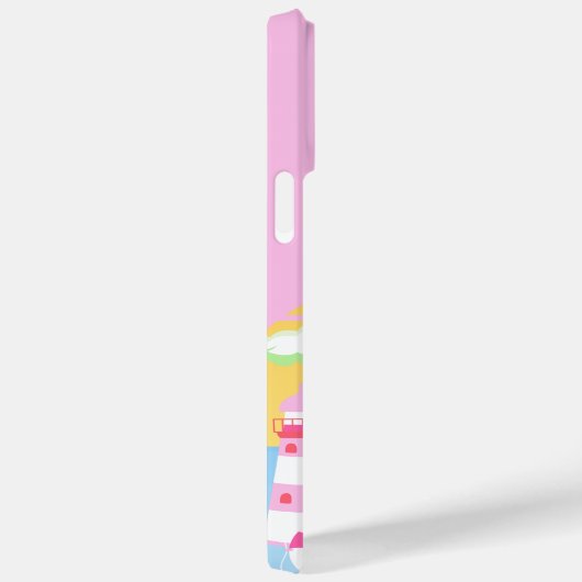 イタリア旅行アート、アマルフィ海岸、名門私立校風のピンク Case-Mate iPhoneケース (裏面 / 右)