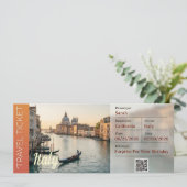 イタリア旅行サプライズ搭乗券カード 招待状 (スタンド正面)