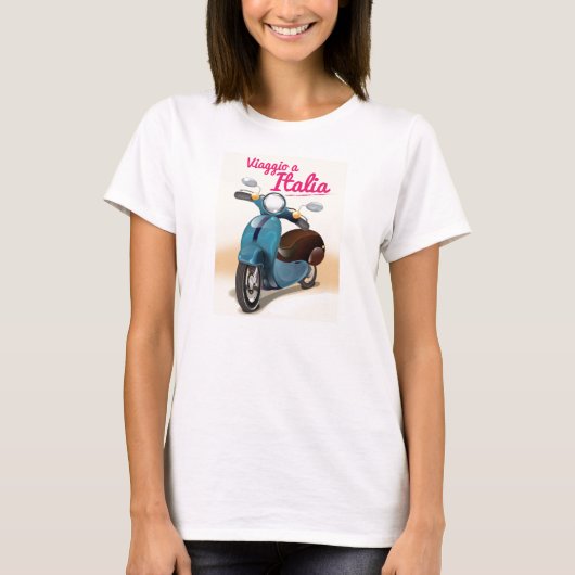 イタリア旅行ポスター印刷 Tシャツ (正面)
