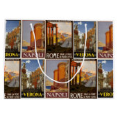 イタリア旅行レトロな都市のポスターヴィンテージ イタリアン ラージペーパーバッグ (裏面)