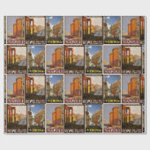 イタリア旅行ヴィンテージ都市レトロのコラージュイタリアン ラッピングペーパー (フラット)