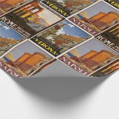 イタリア旅行ヴィンテージ都市レトロのコラージュイタリアン ラッピングペーパー (角)