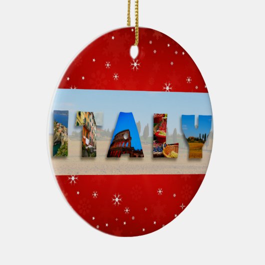 イタリア旅行写真クリスマススノーフレーク セラミックオーナメント (右)