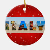 イタリア旅行写真クリスマススノーフレーク セラミックオーナメント (正面)