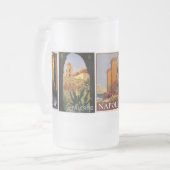 イタリア旅行都市ポスターレトロイタリアンヴィンテージ フロストグラスビールジョッキ (正面左)