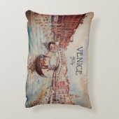 イタリア旅行 – ヴェネツィアの水の色のお土産 アクセントクッション (裏面(縦))