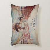 イタリア旅行 – ヴェネツィアの水の色のお土産 アクセントクッション (正面(垂直))