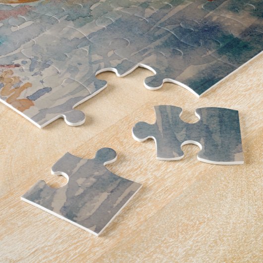 イタリア旅行 – ヴェネツィアの水の色のお土産 ジグソーパズル (側面)