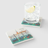 イタリア旅行 – ヴェネツィアの水の色のお土産 ストーンコースター (横)