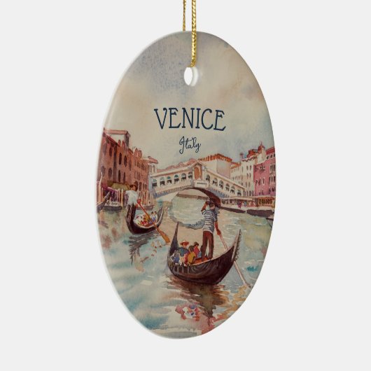 イタリア旅行 – ヴェネツィアの水の色のお土産 セラミックオーナメント (右)