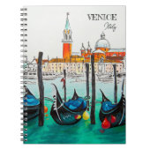 イタリア旅行 – ヴェネツィアの水の色のお土産 ノートブック (正面)